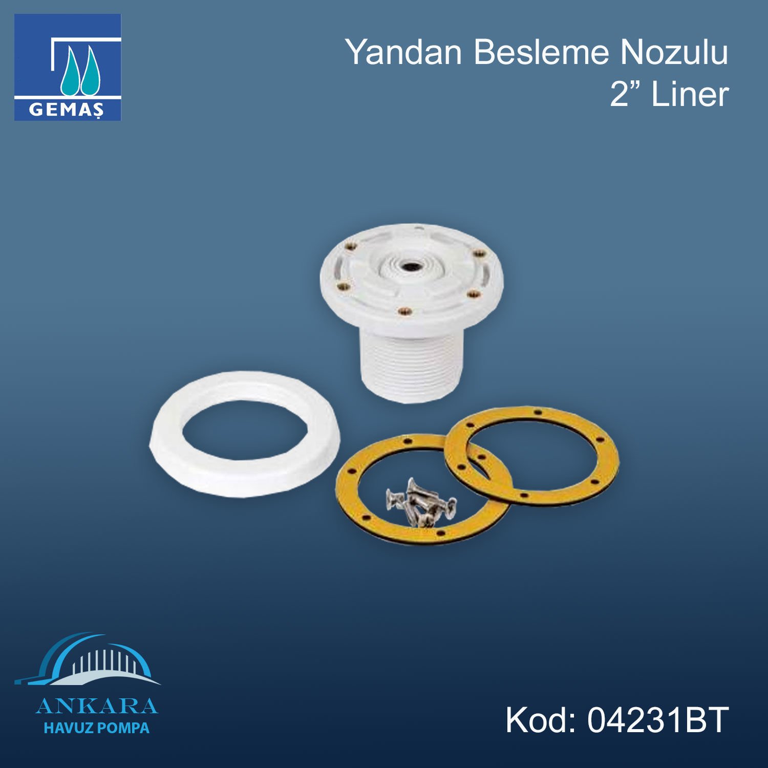 Yandan Besleme Nozulu - Yandan Besleme Nozulu 2'' Liner Sarı Vida Yuvalı