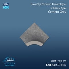 Cement Grey 4x4 cm İç Bükey Ayak
