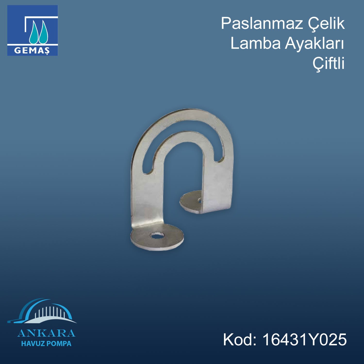 Paslanmaz Çelik Lamba Ayakları Çiftli