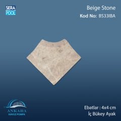 Beige Stone 4x4 cm İç Bükey Ayak