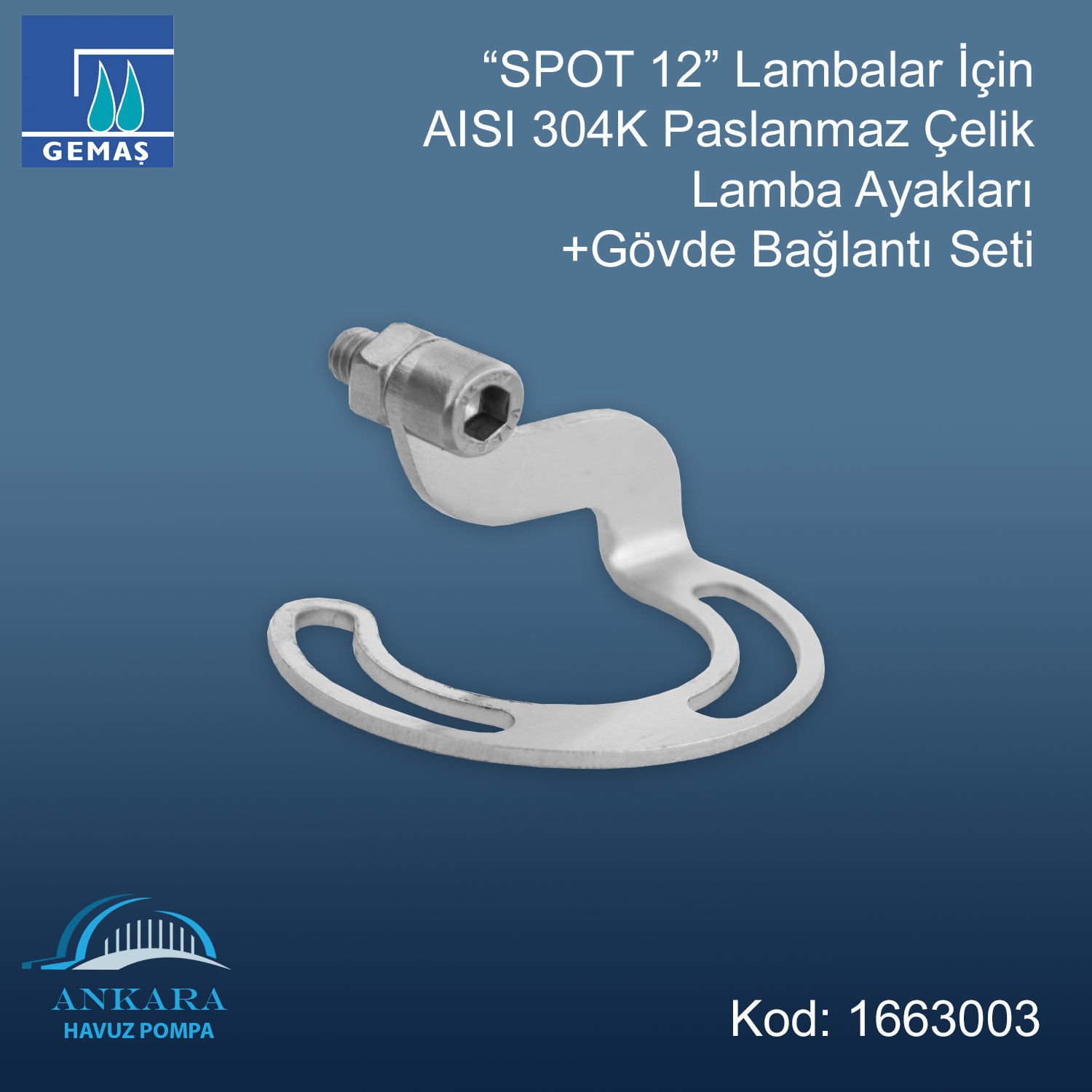 AISI 304K Lamba Ayak + Gövde Bağlantı Seti