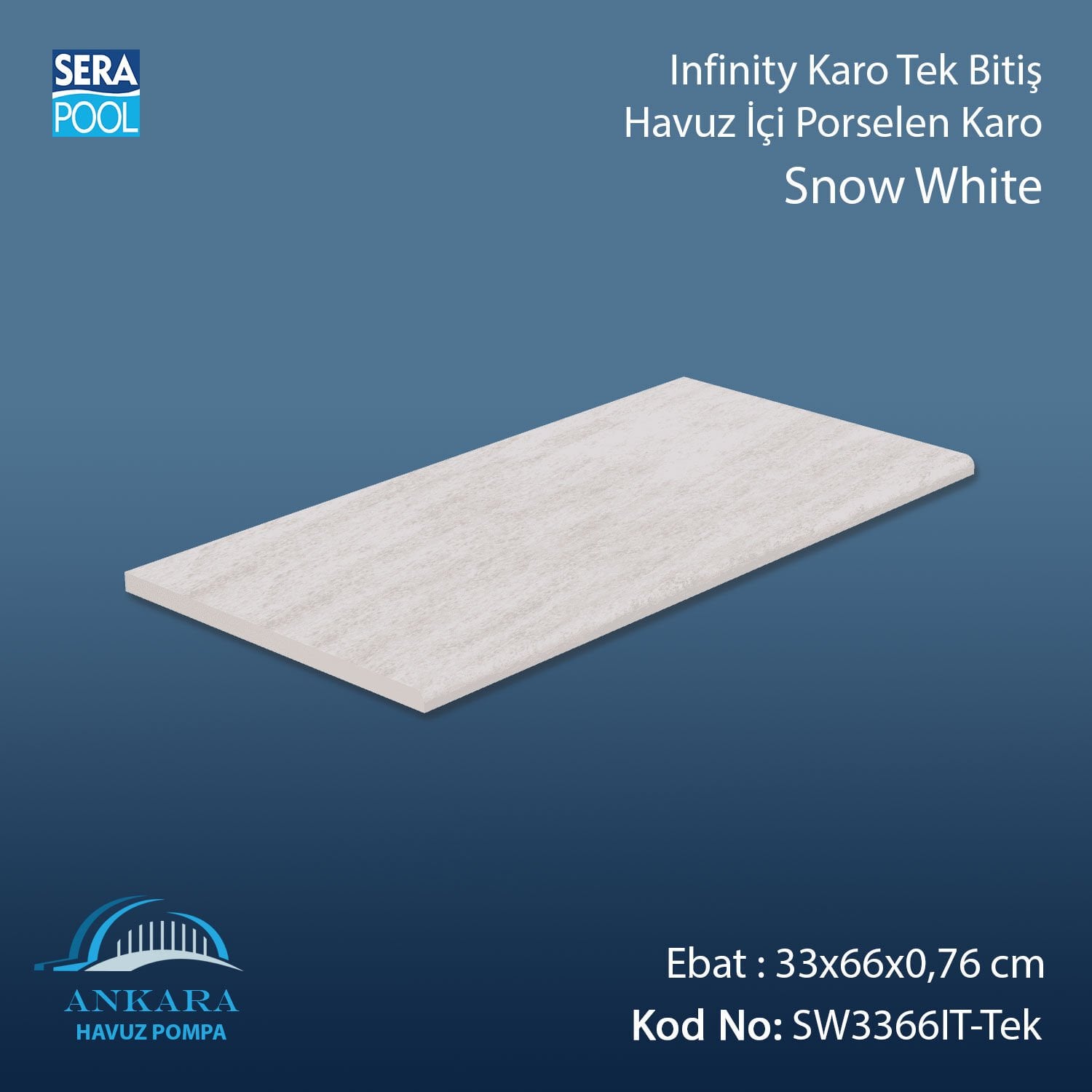 Snow White 33x66x0,76 cm Infinity Kaymaz Karo Tek Bitiş