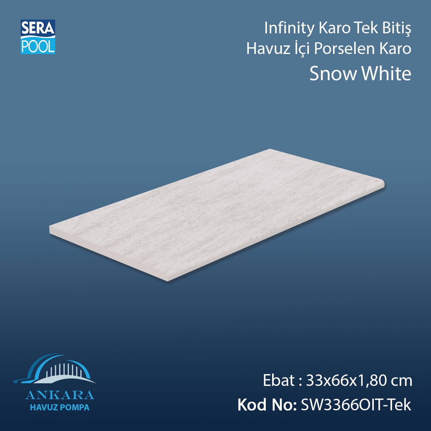 Snow White 33x66x1,80 cm Infinity Kaymaz Karo Tek Bitiş
