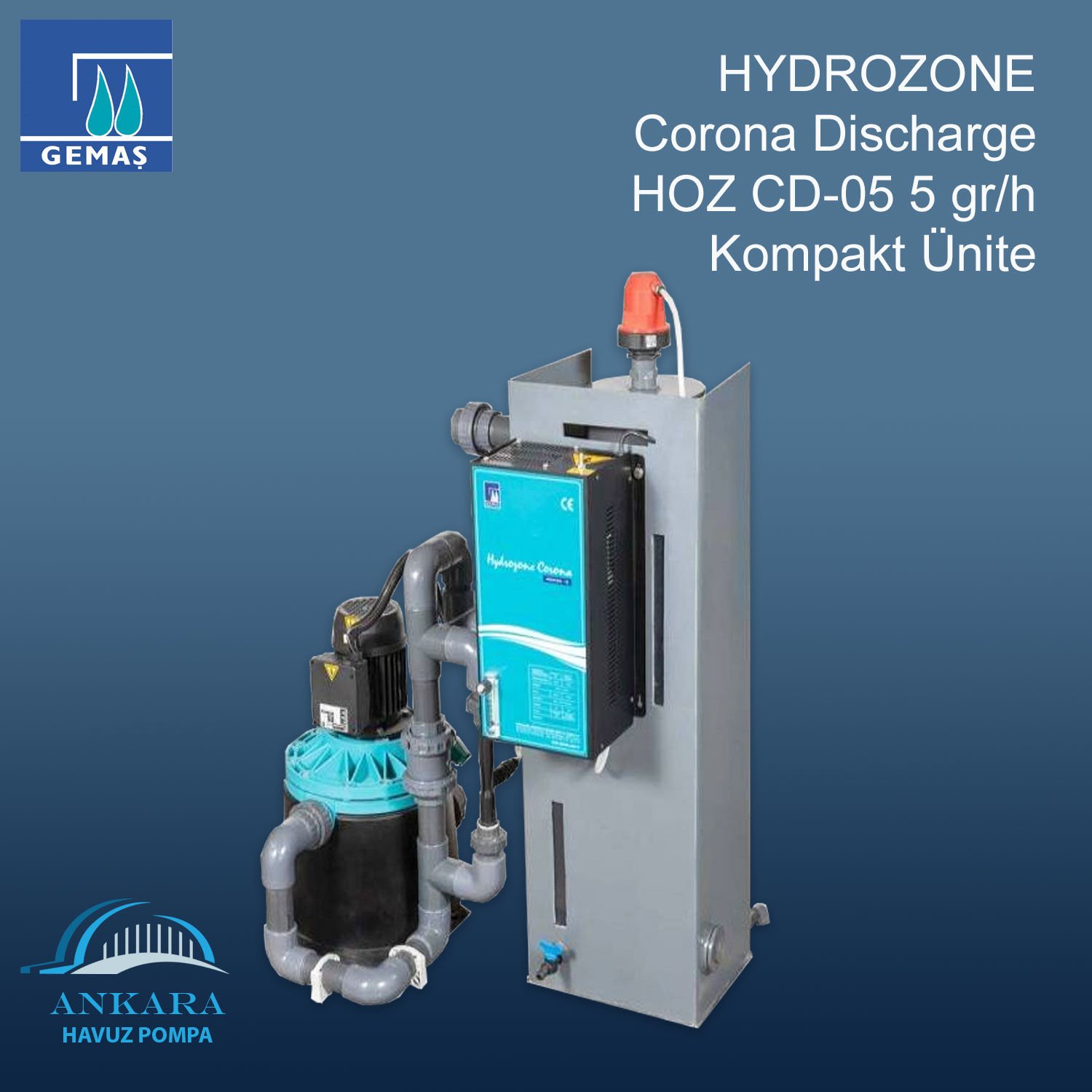 HYDROZONE Corona Discharge HOZ CD-05, 5 gr/h Kompakt Ünite