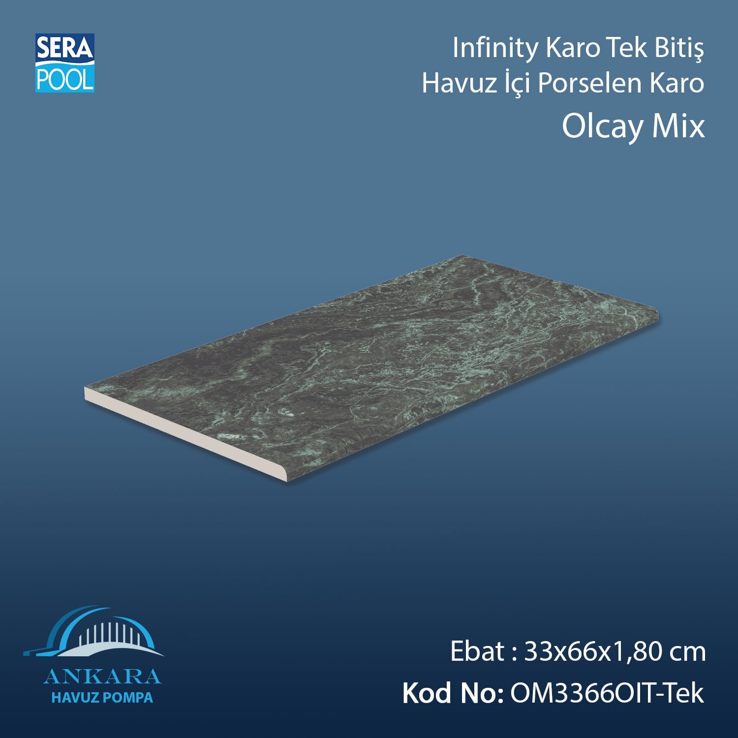 Olcay Mix 33x66x1,80 cm Infinity Kaymaz Karo Tek Bitiş