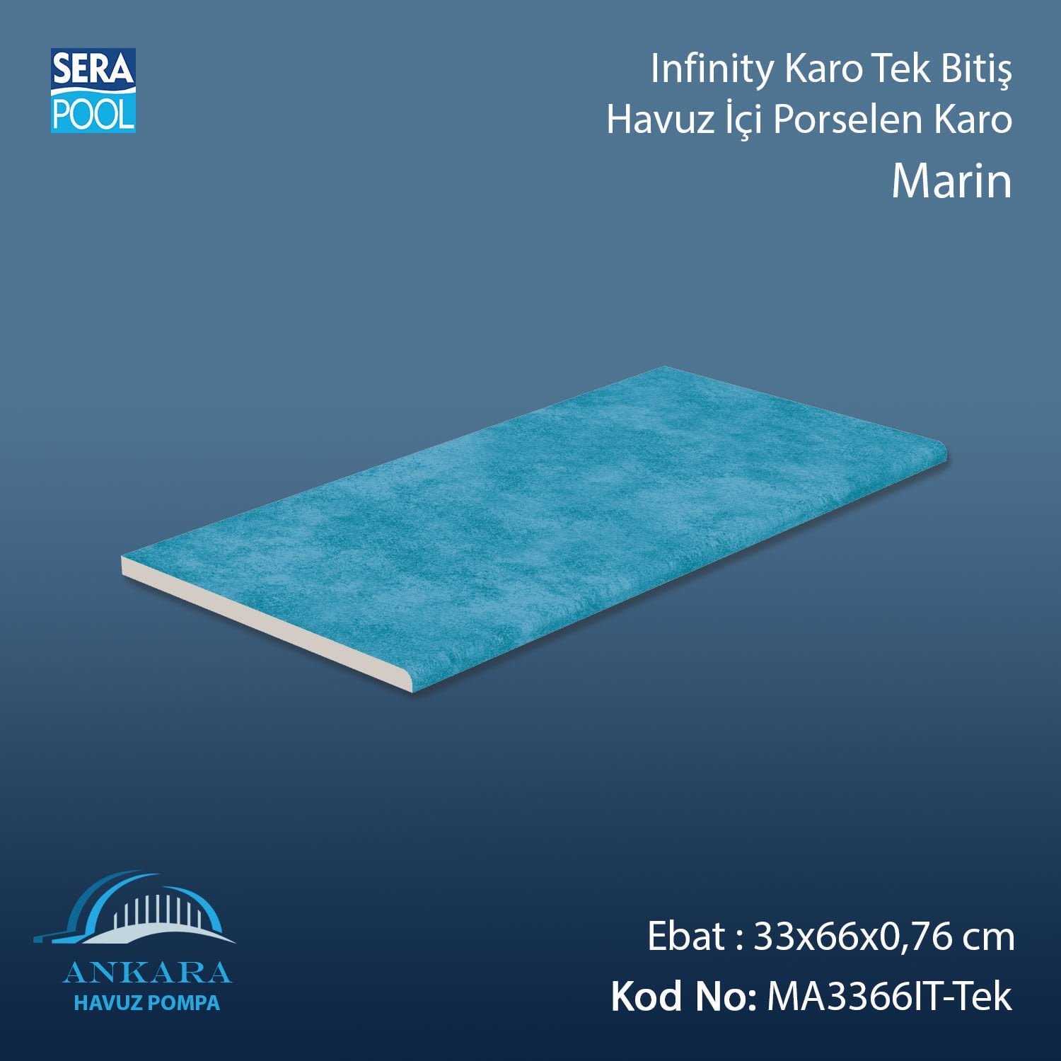 Marin 33x66x0,76 cm Infinity Kaymaz Karo Tek Bitiş