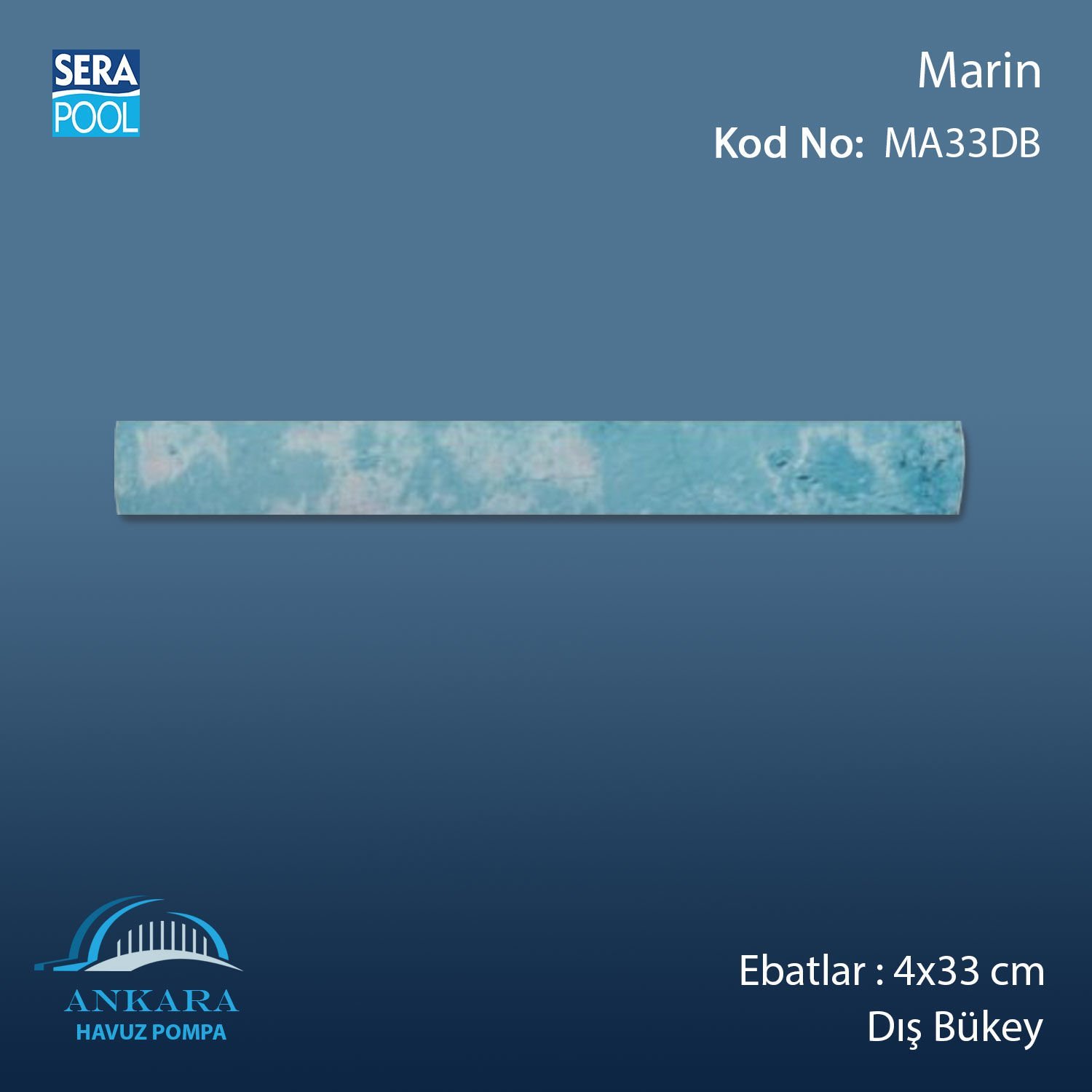 Marin 4x33 cm Dış Bükey