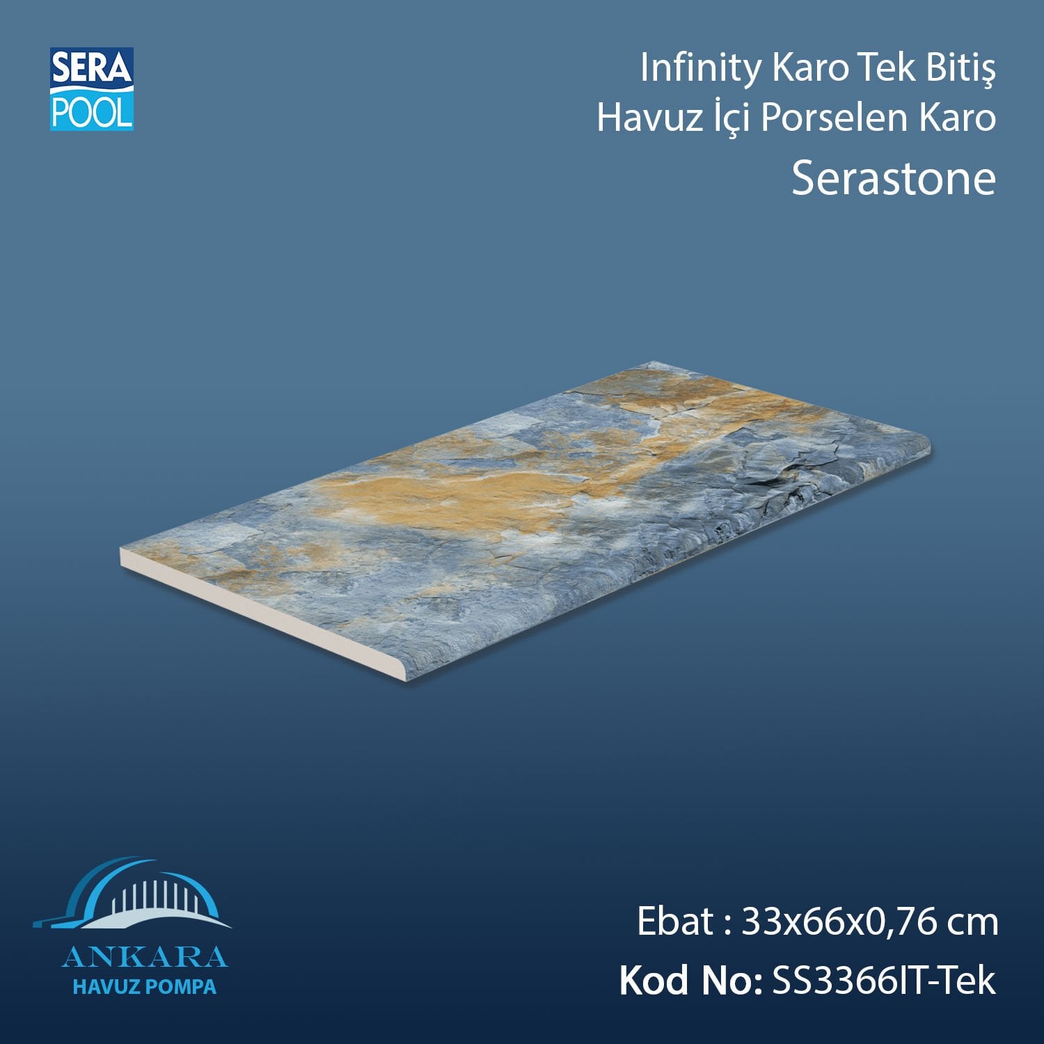 Serastone 33x66x0,76 cm Infinity Kaymaz Karo Tek Bitiş