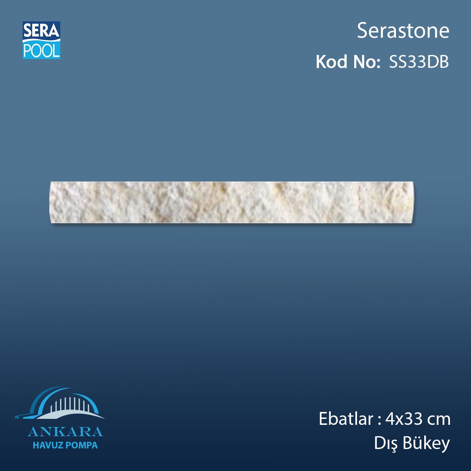 Serastone 4x33 cm Dış Bükey