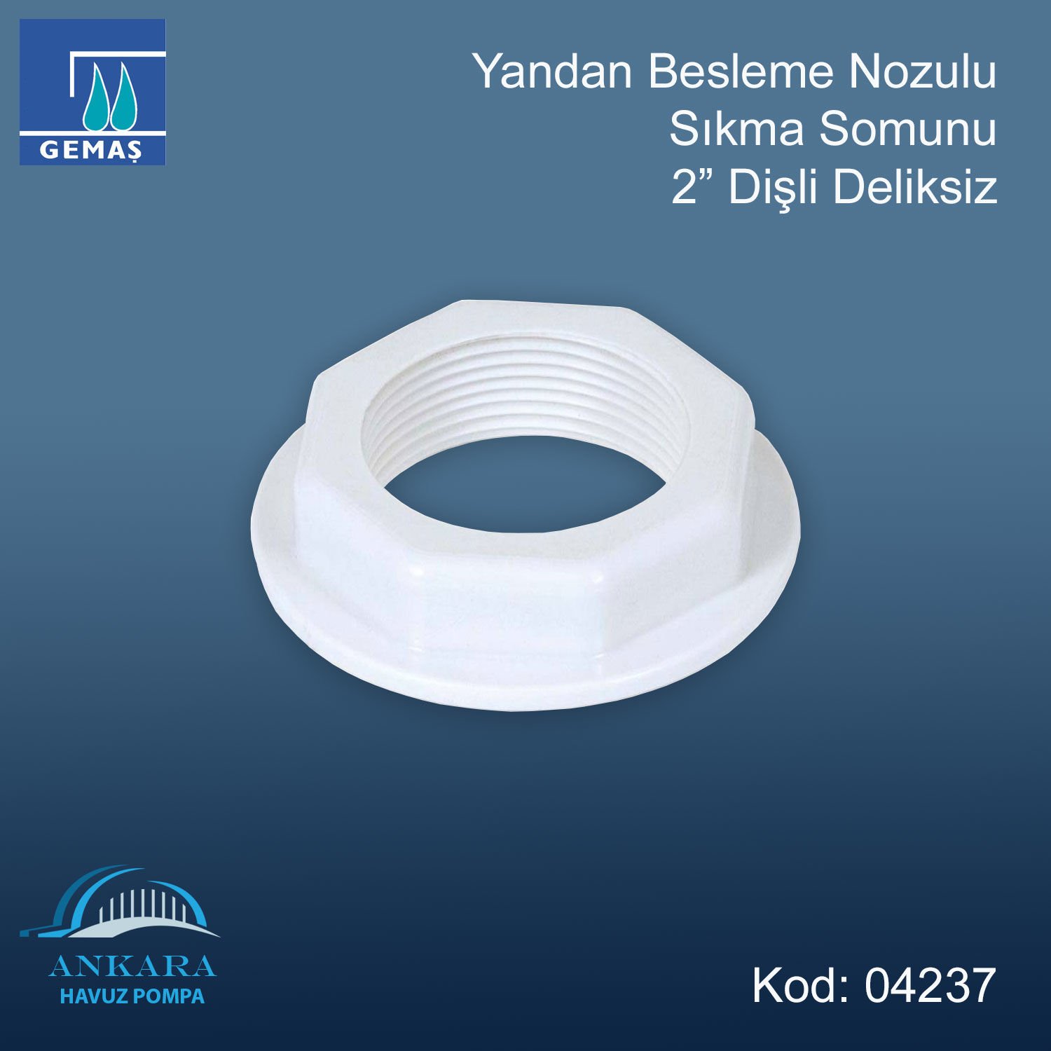 Lamba Gövde Sıkma Somunu, 2” - Yandan Besleme Nozulu Sıkma Somunu 2'' Disli Deliksiz