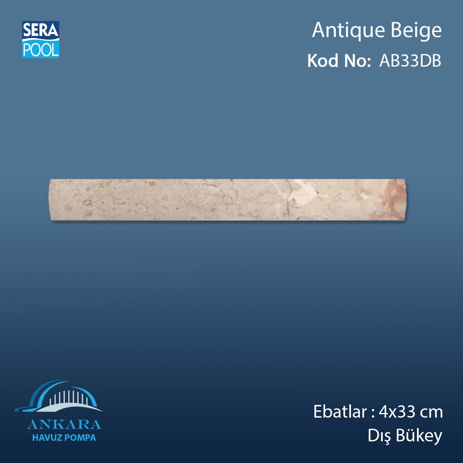 Antique Beige 4x33 cm Dış Bükey