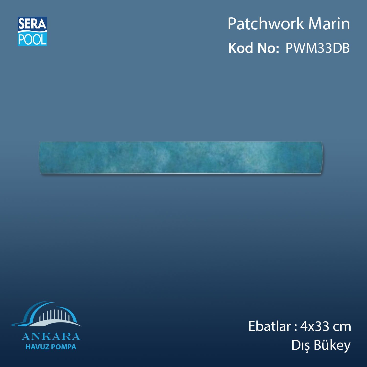 Patchwork Marin 4x33 cm Dış Bükey