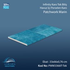 Patchwork Marin 33x66x0,76 cm Infinity Kaymaz Karo Tek Bitiş