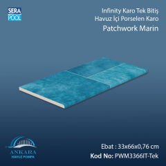 Patchwork Marin 33x66x0,76 cm Infinity Kaymaz Karo Tek Bitiş