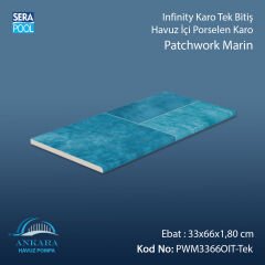 Patchwork Marin 33x66x1,80 cm Infinity Kaymaz Karo Tek Bitiş