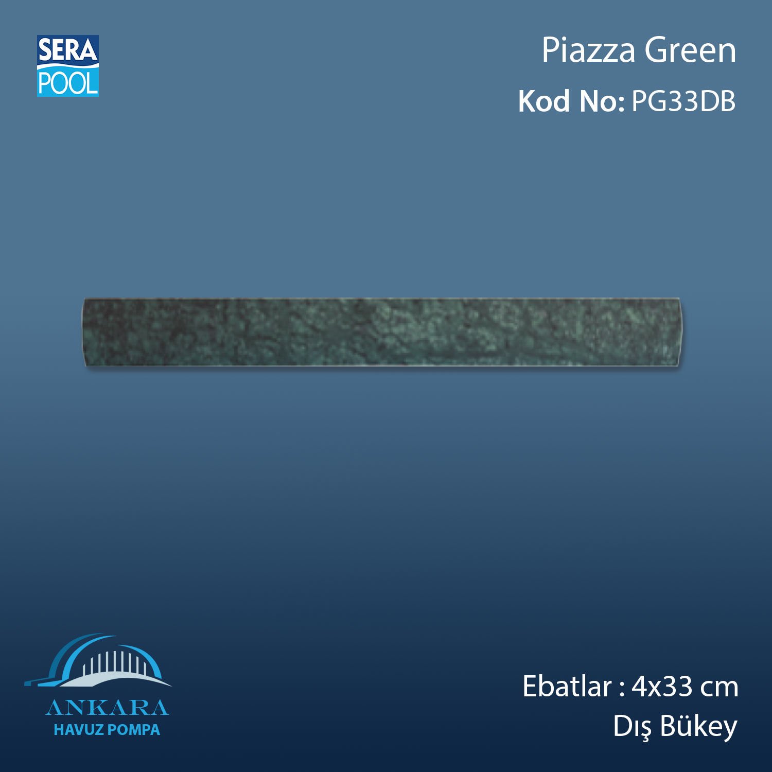 Piazza Green 4x33 cm Dış Bükey
