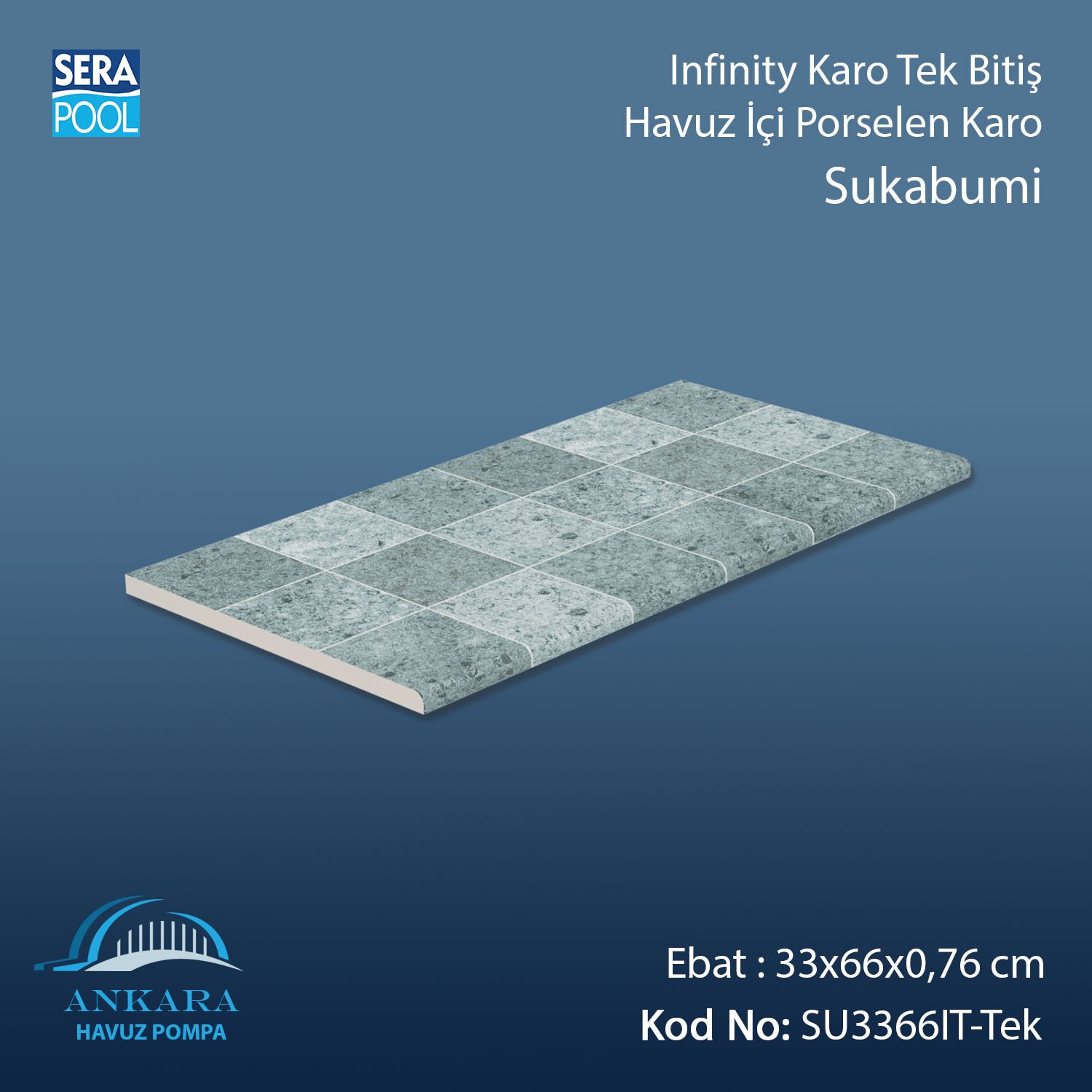 Sukabumi 33x66x0,76 cm Infinity Kaymaz Karo Tek Bitiş