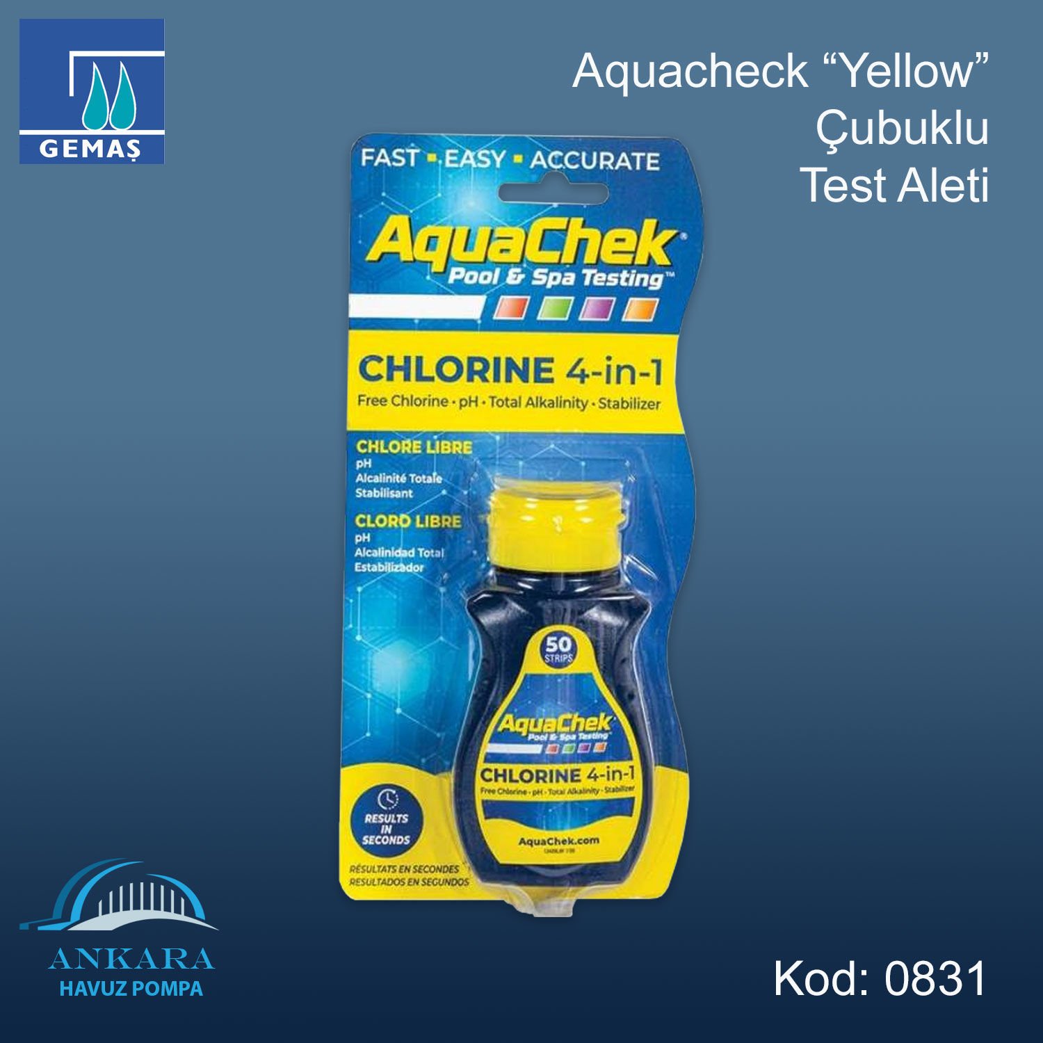Aquachek Yellow Çubuklu Test Aleti