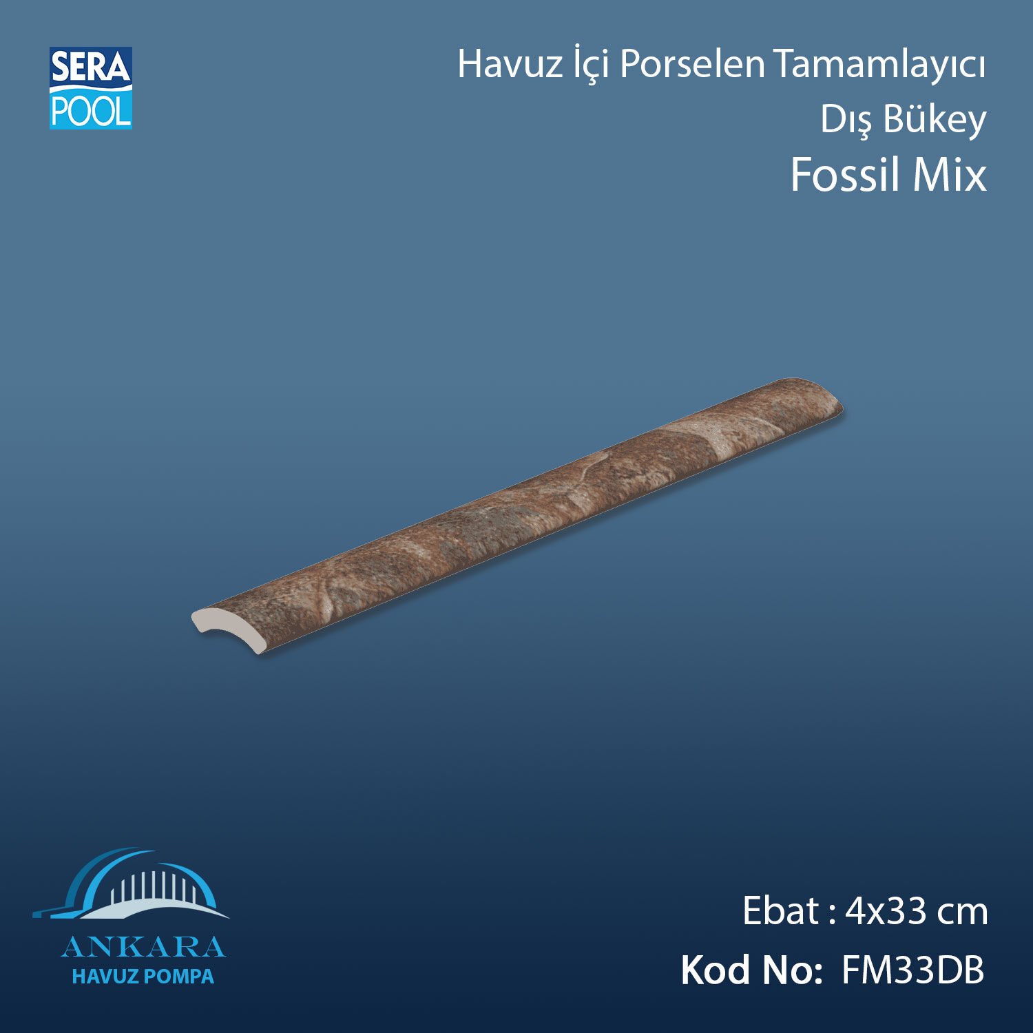 Fossil Mix 4x33 cm Dış Bükey