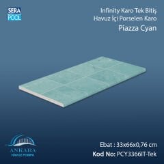 Piazza Cyan 33x66x0,76 cm Infinity Kaymaz Karo Tek Bitiş