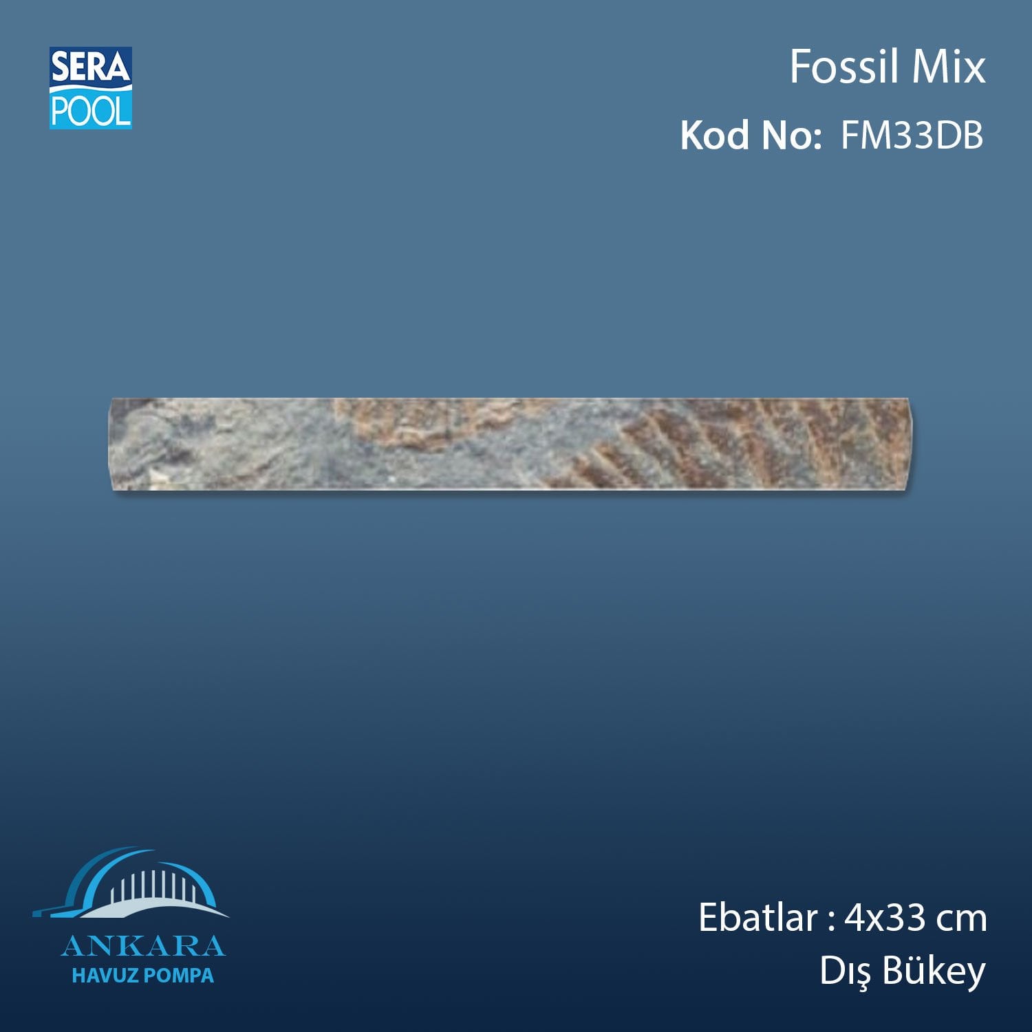 Fossil Mix 4x33 cm Dış Bükey