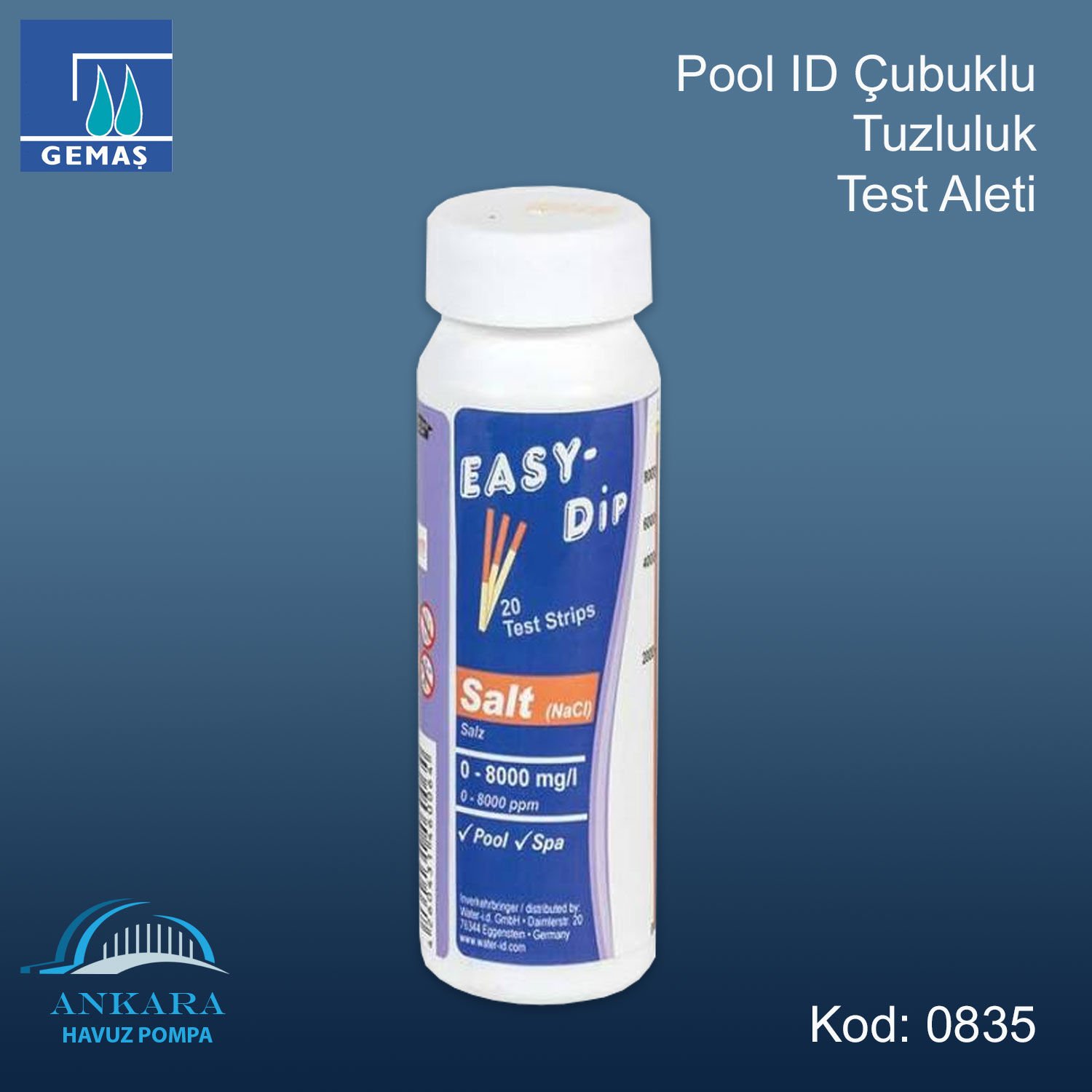 Pool ID Çubuklu Tuzluluk Test Aleti