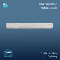 Silver Traverten 4x33 cm Dış Bükey
