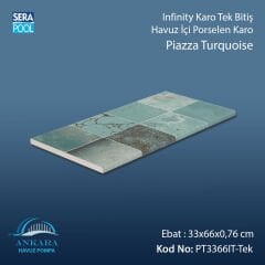 Piazza Turquoise 33x66x0,76 cm Infinity Kaymaz Karo Tek Bitiş