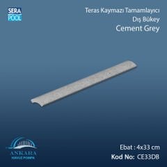 Cement Grey 4x33 cm Dış Bükey