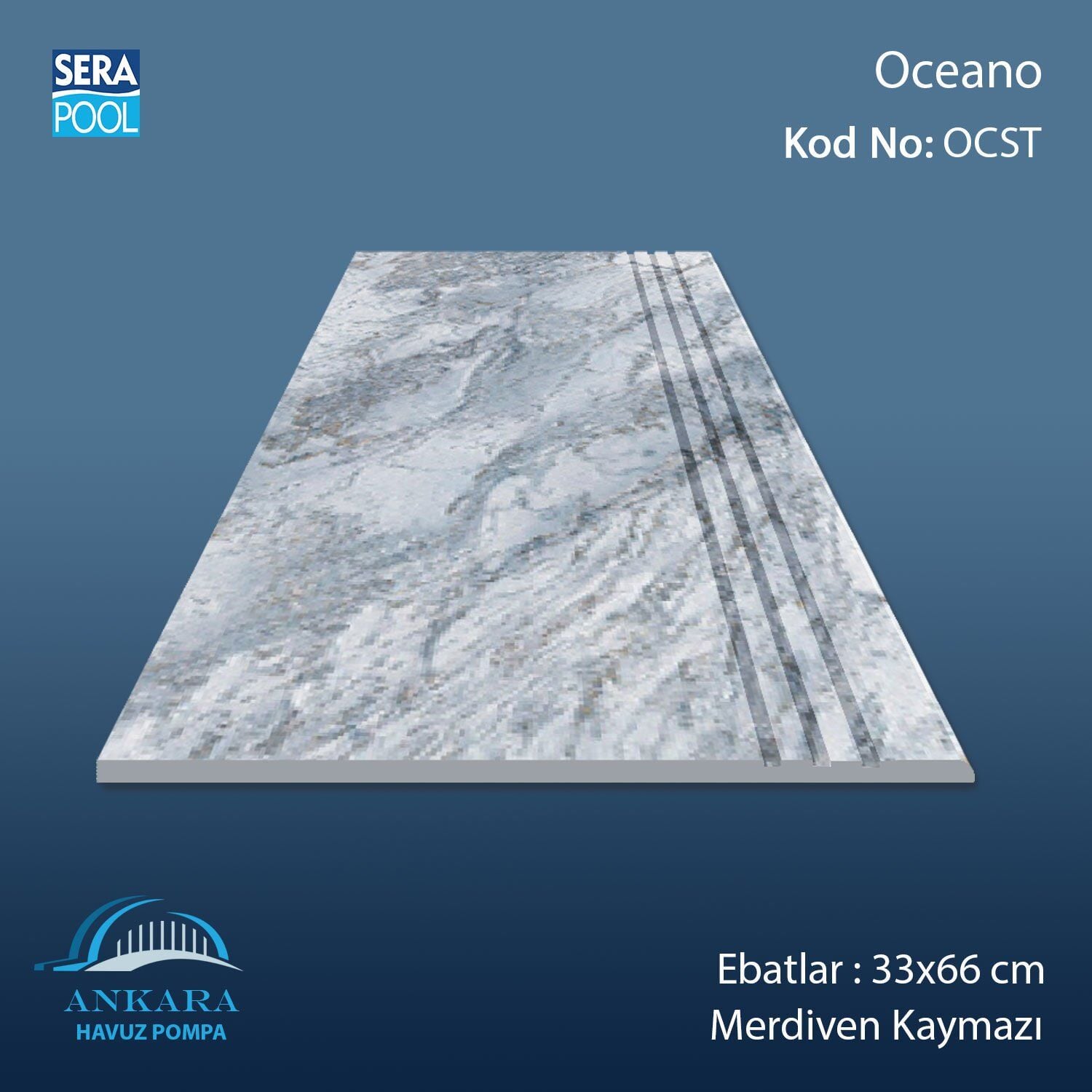 Oceano 33x66x1,80 cm Merdiven Kaymazı