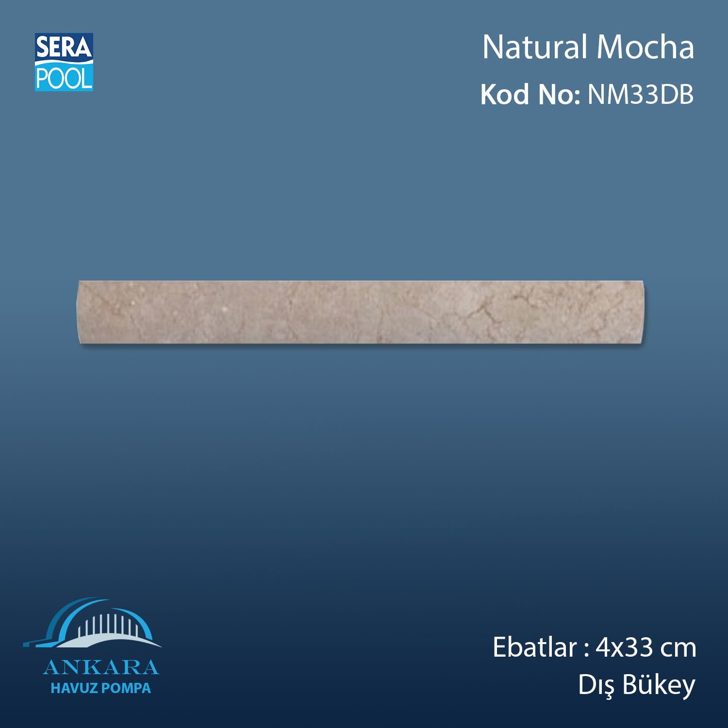 Natural Mocha 4x33 cm Dış Bükey