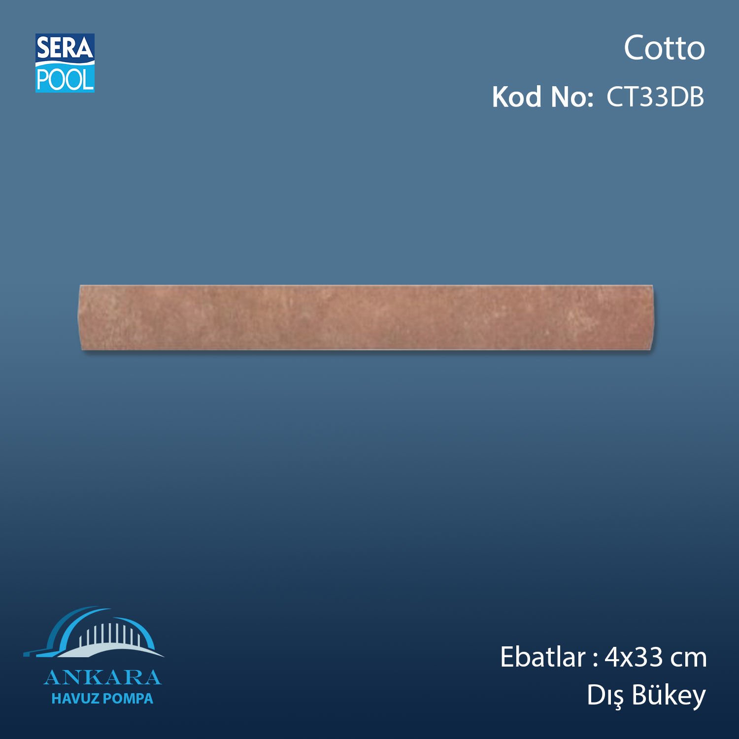 Cotto 4x33 cm Dış Bükey