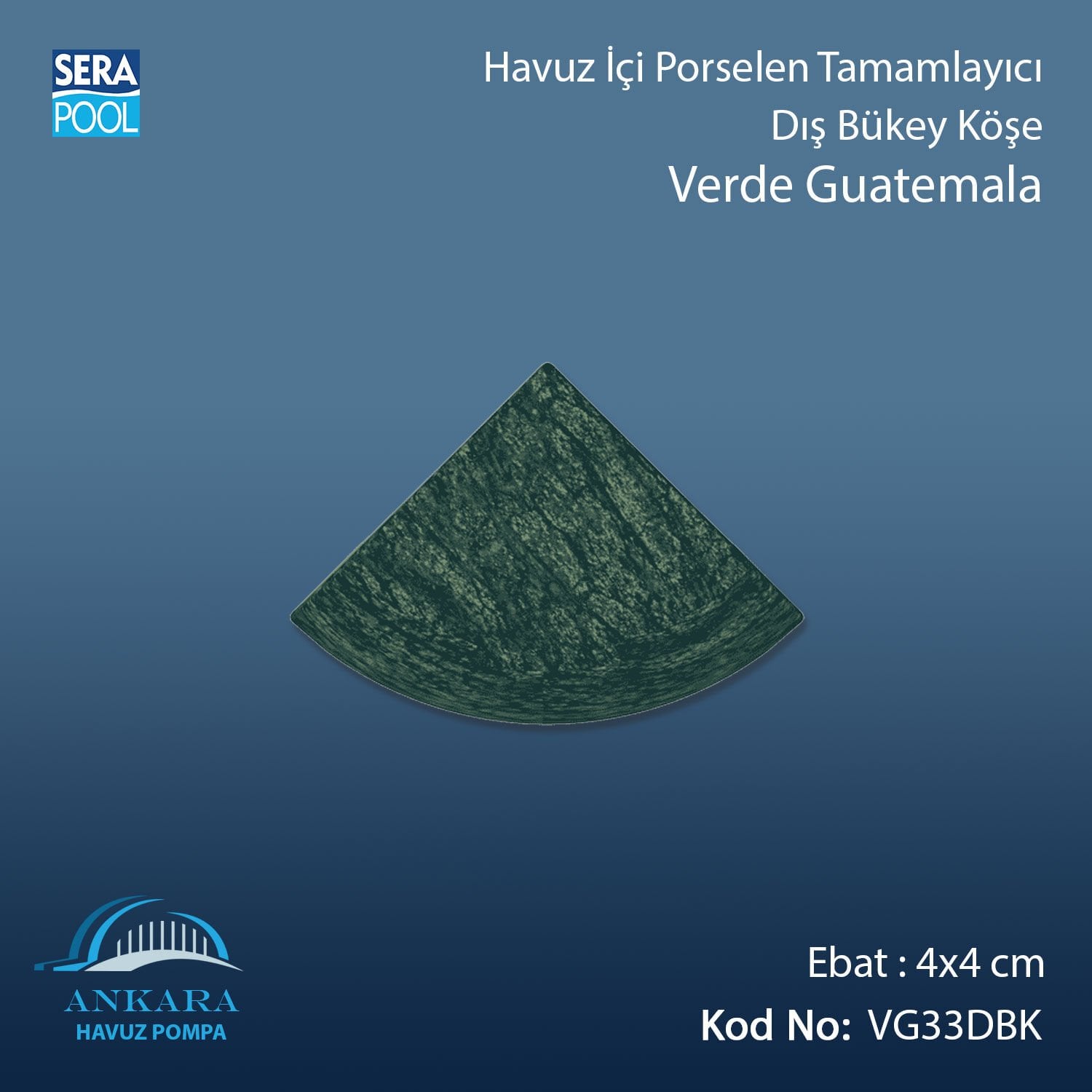 Verde Guatemala 4x4 cm Dış Bükey Köşe