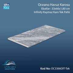 Oceano 33x66x1,80 cm Infinity Kaymaz Karo Tek Pahlı