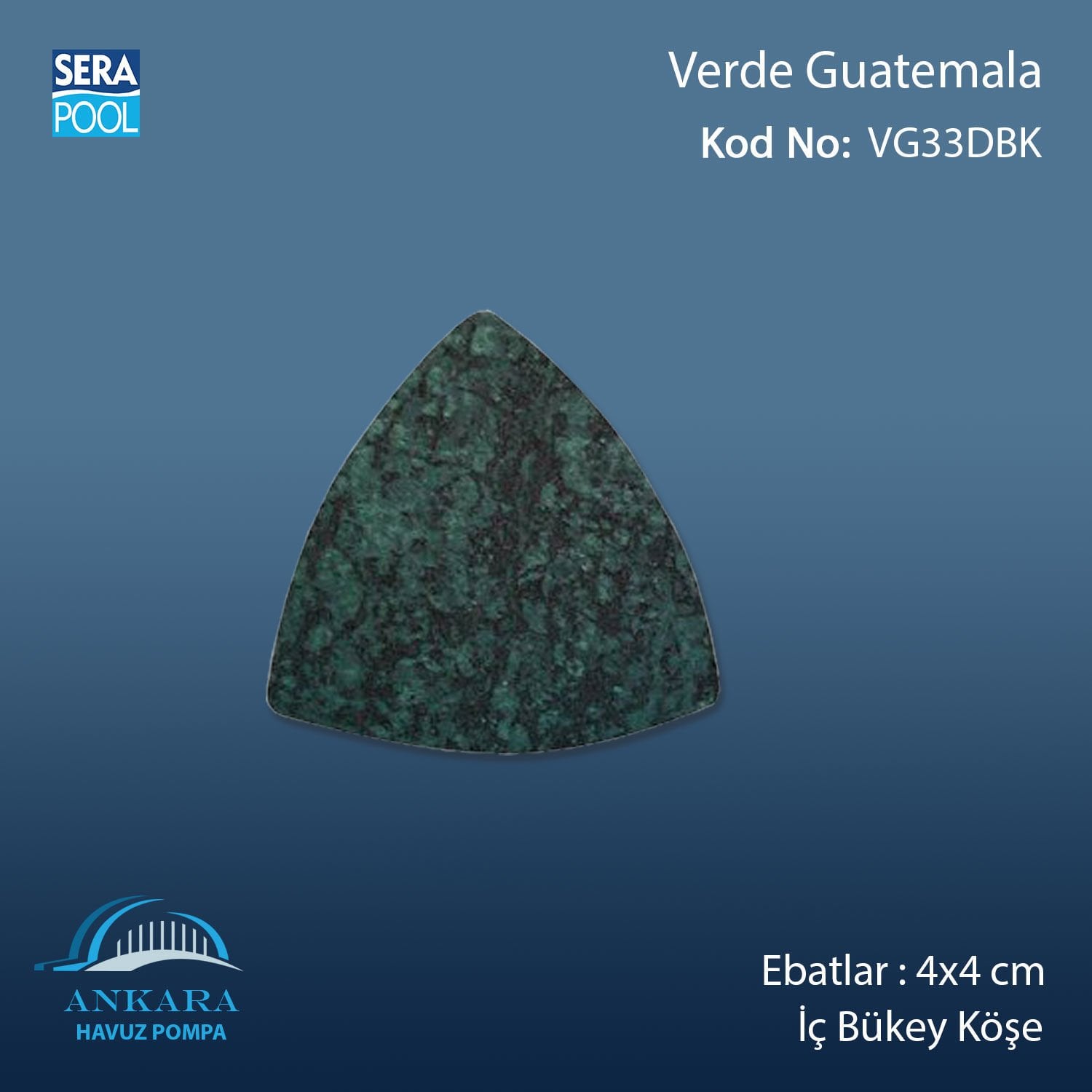 Verde Guatemala 4x4 cm Dış Bükey Köşe