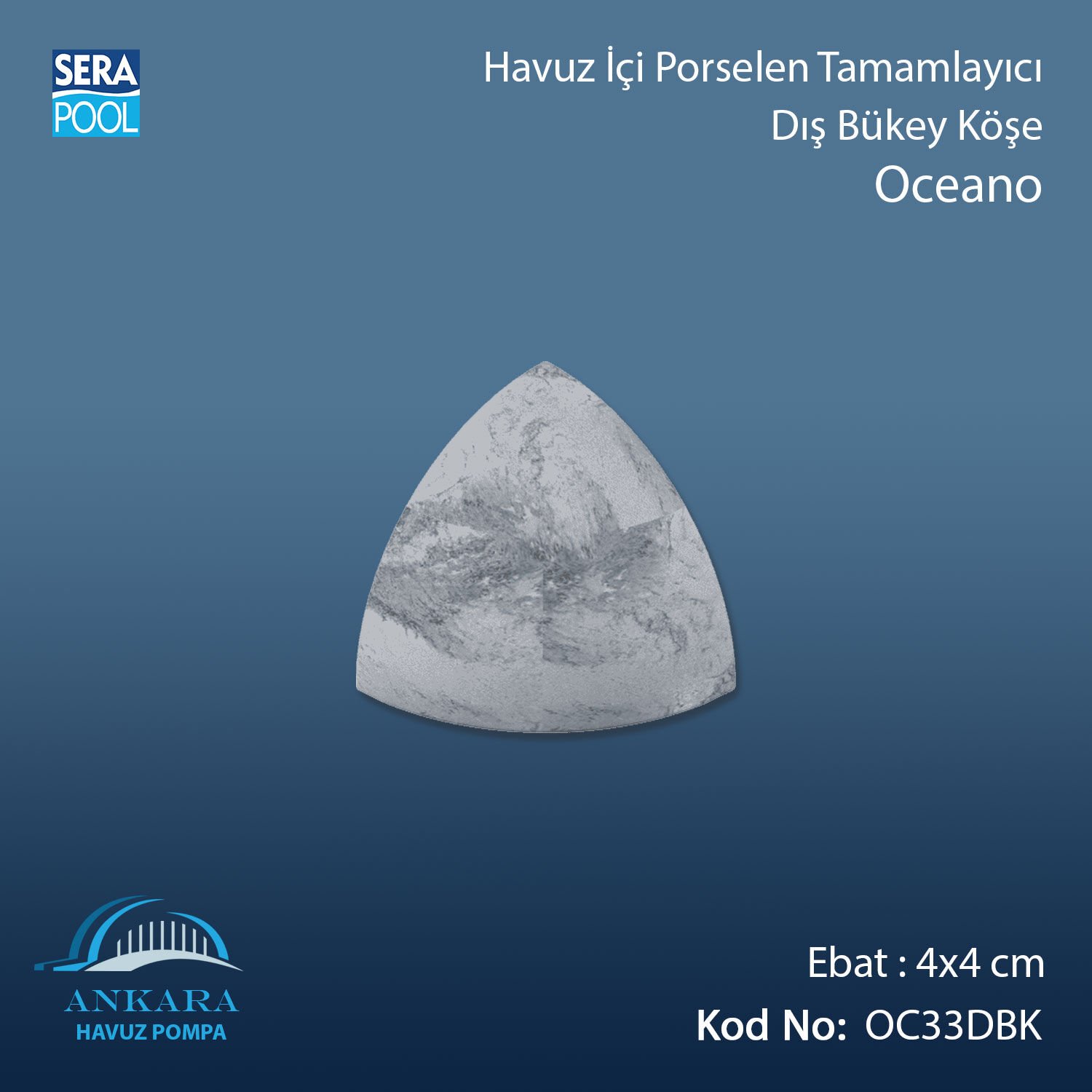Oceano 4x4 cm Dış Bükey Köşe