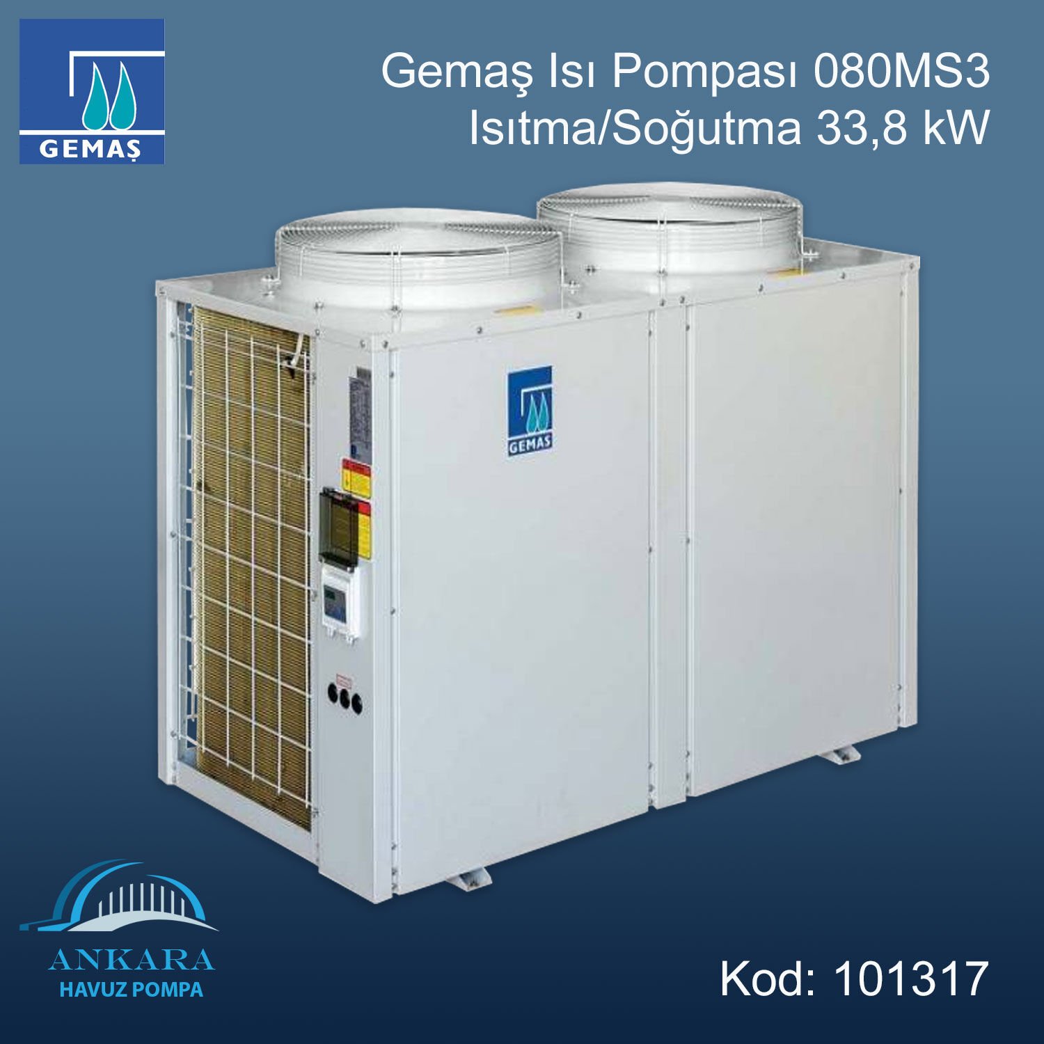 GEMAŞ Isı Pompası. 080MS3 - Isıtma/Soğutma 33,8 kW