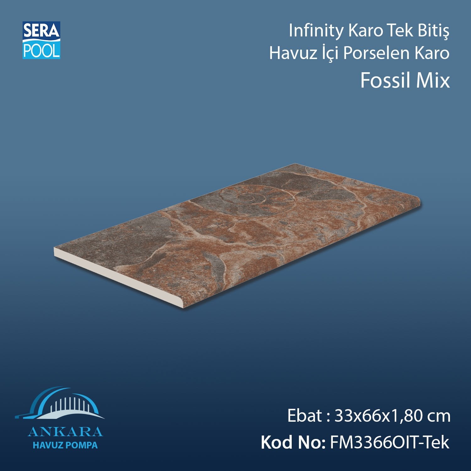 Fossil Mix 33x66x1,80 cm Infinity Kaymaz Karo Tek Bitiş