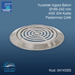 Yuvarlak Izgara Beton Paslanmaz Çelik