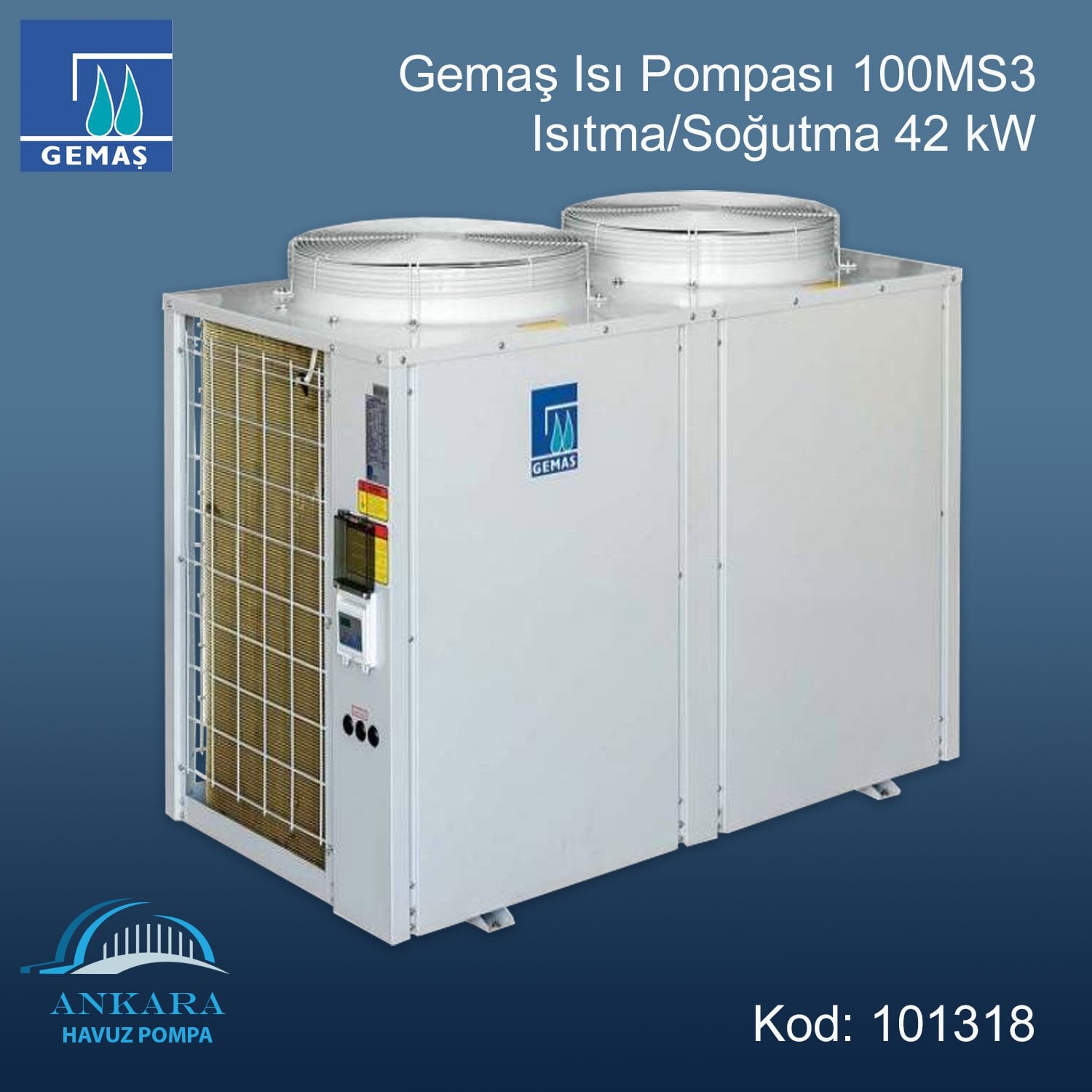 GEMAŞ Isı Pompası. 100MS3 - Isıtma/Soğutma 42 kW