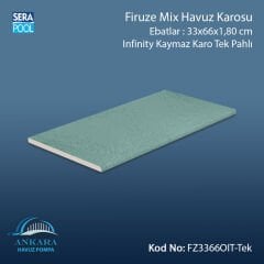 Firuze Mix 33x66x1,80 cm Infinity Kaymaz Karo Tek Pahlı