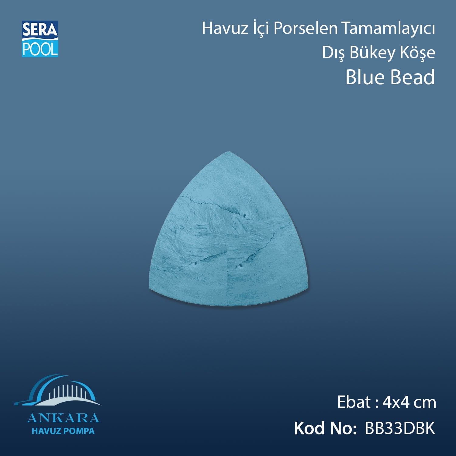 Blue Bead 4x4 cm Dış Bükey Köşe