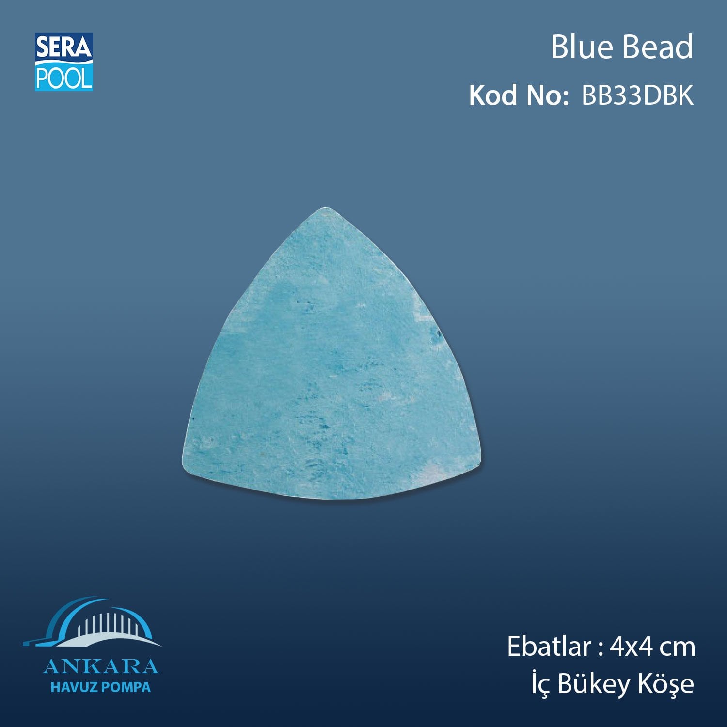 Blue Bead 4x4 cm Dış Bükey Köşe