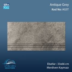 Antique Grey 33x66x1,80 cm Merdiven Kaymazı