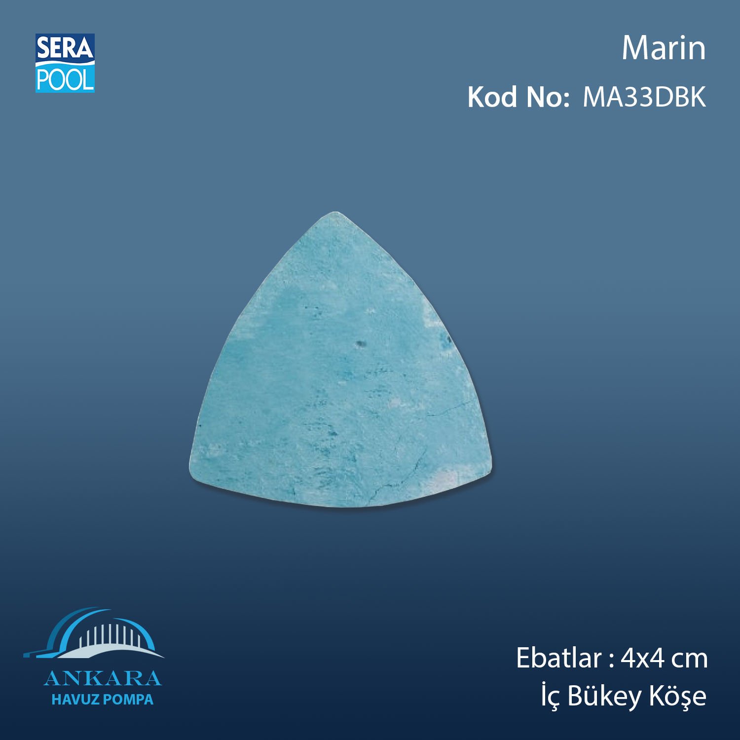 Marin 4x4 cm Dış  Bükey Köşe