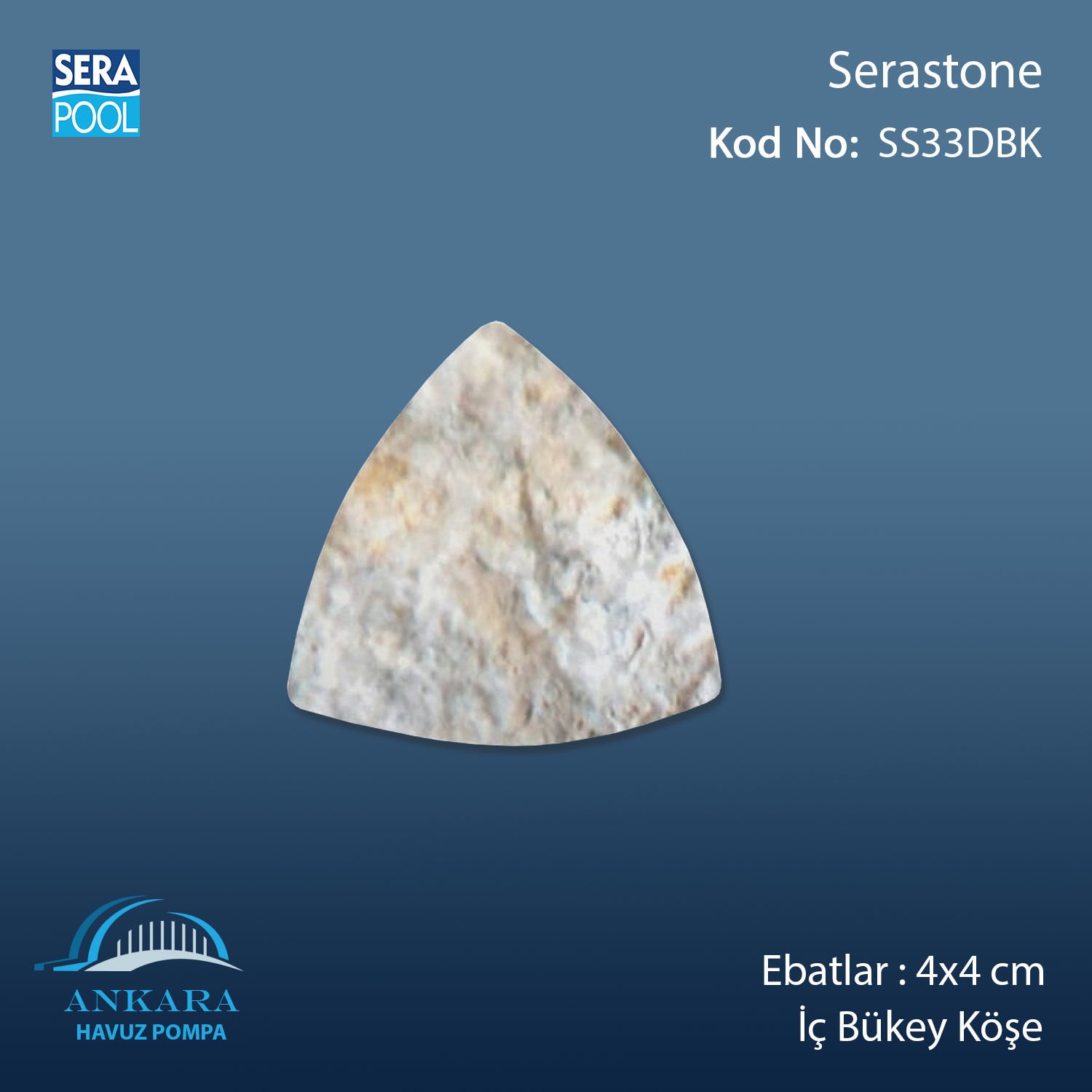 Serastone 4x4 cm Dış Bükey Köşe