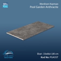 Pool Garden Anthracite 33x66x1,80 cm Merdiven Kaymazı