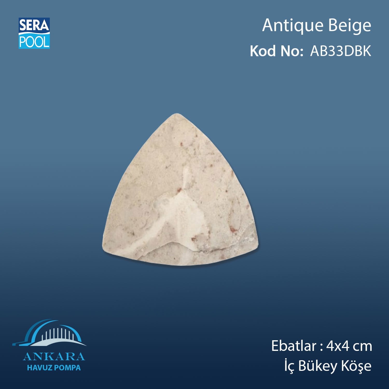 Antique Beige 4x4 cm Dış Bükey Köşe