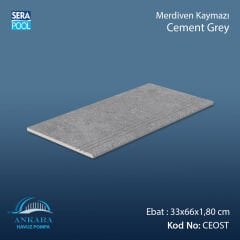 Cement Grey 33x66x1,80 cm Merdiven Kaymazı