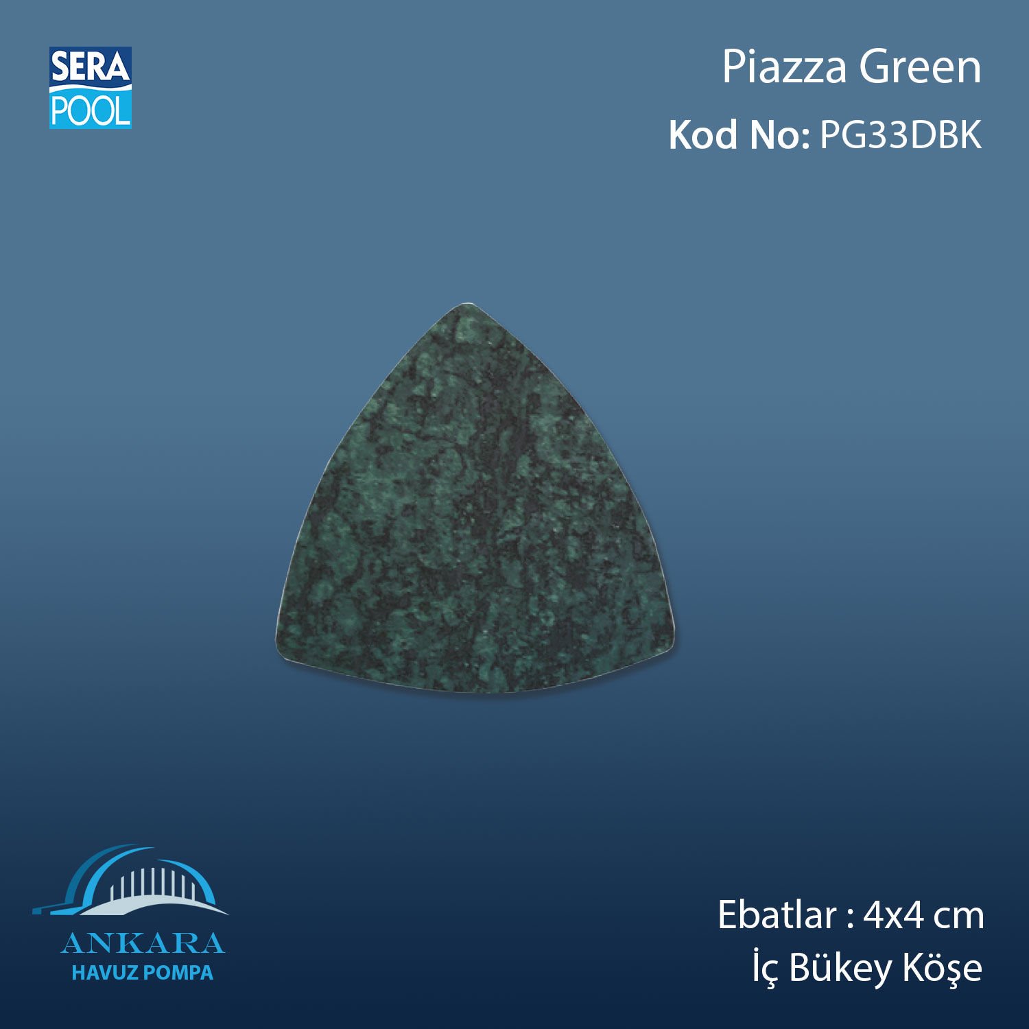 Piazza Green 4x4 cm Dış Bükey Köşe